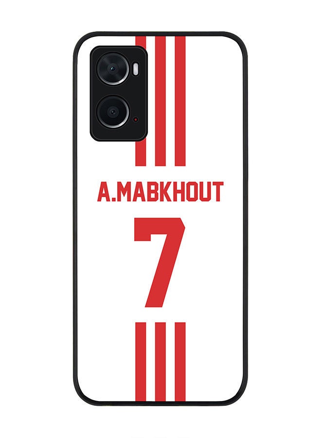 Stylizedd Rugged Black edge case for Oppo A96 4G/A36/A76 Slim fit Soft Case Flexible Rubber Edges Anti Drop TPU Gel Thin Cover - Football Team - UAE Player Name - A.Mabkhout - Image 1