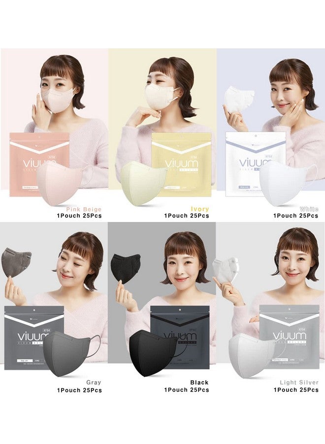HOMSSEM [25pcs] VIUUM Deluxe Korean Face Color Mask- Soft and Durable Korea Face Mask for Adults -2D 4-Layer Filter 6Color (Pink beige-Large) - Image 4