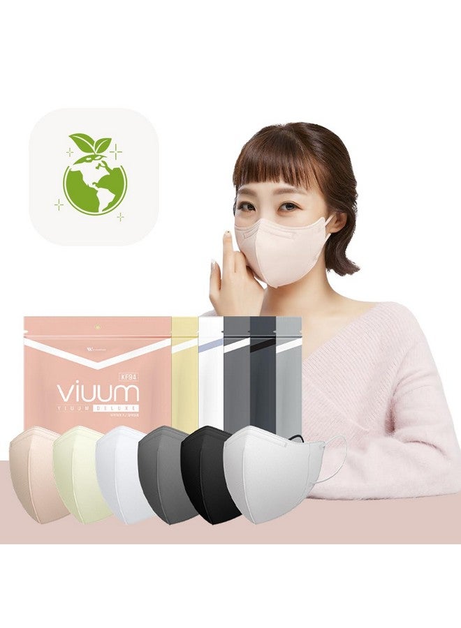 HOMSSEM [25pcs] VIUUM Deluxe Korean Face Color Mask- Soft and Durable Korea Face Mask for Adults -2D 4-Layer Filter 6Color (Pink beige-Large) - Image 1