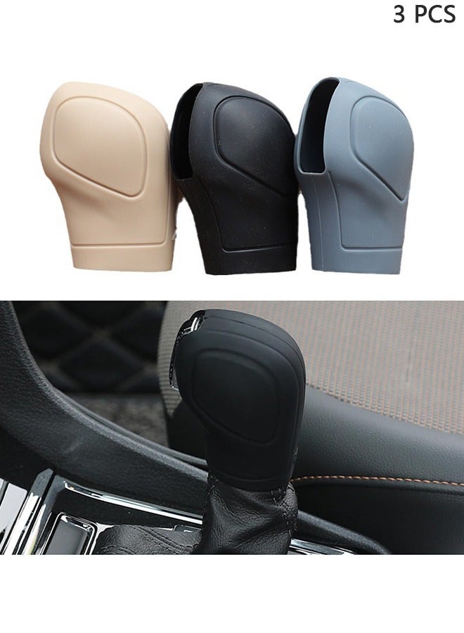 HY 3 PCS  Shift Knob Cover, Gear Shift Knob Cover Car Protect Accessories, Car Shift Protector Cover Protector, Silicone Automatic Gear Shift Knob Cover Universal for Most Cars(3 Colors) - Image 1