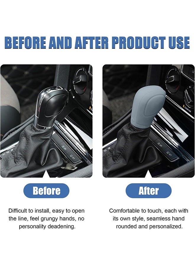 HY 3 PCS  Shift Knob Cover, Gear Shift Knob Cover Car Protect Accessories, Car Shift Protector Cover Protector, Silicone Automatic Gear Shift Knob Cover Universal for Most Cars(3 Colors) - Image 5