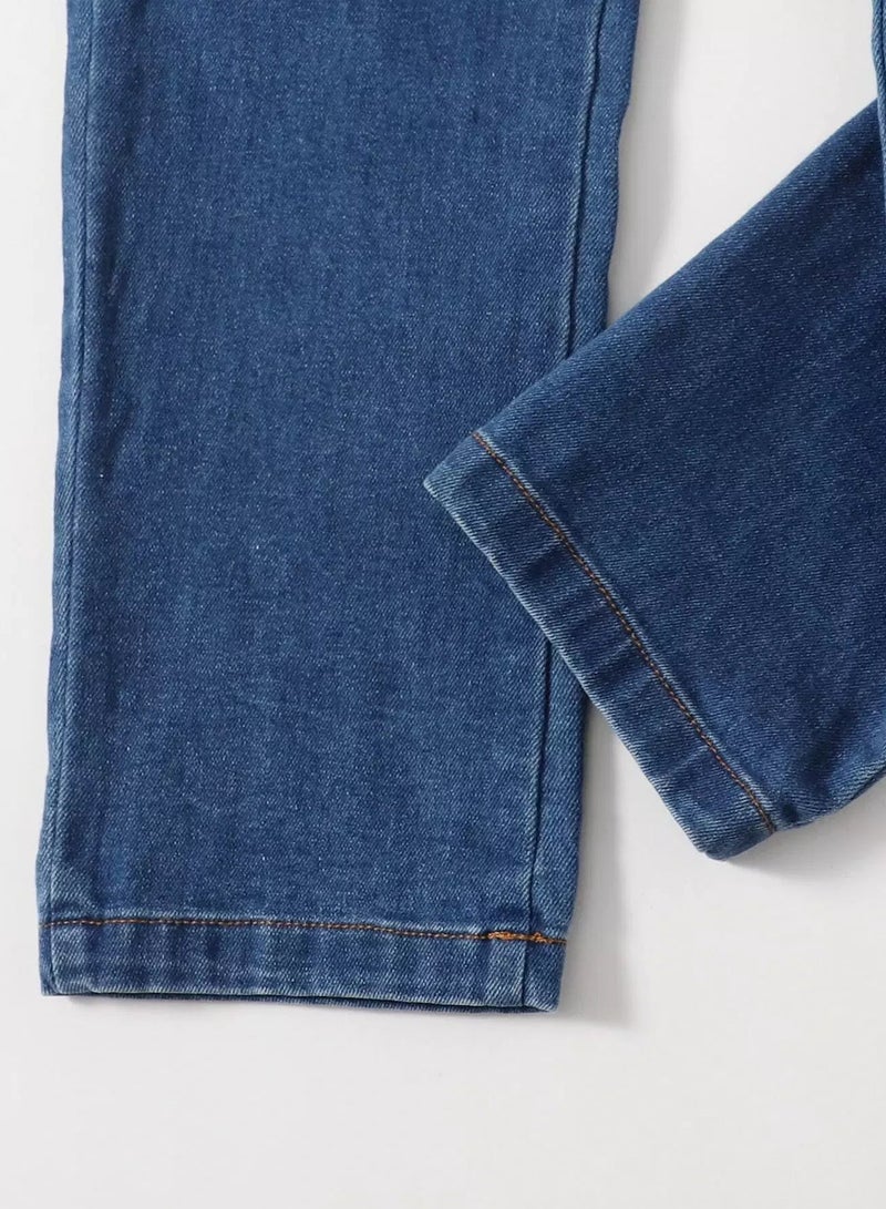 Girls Button Front Washed Jeans  - Image 3