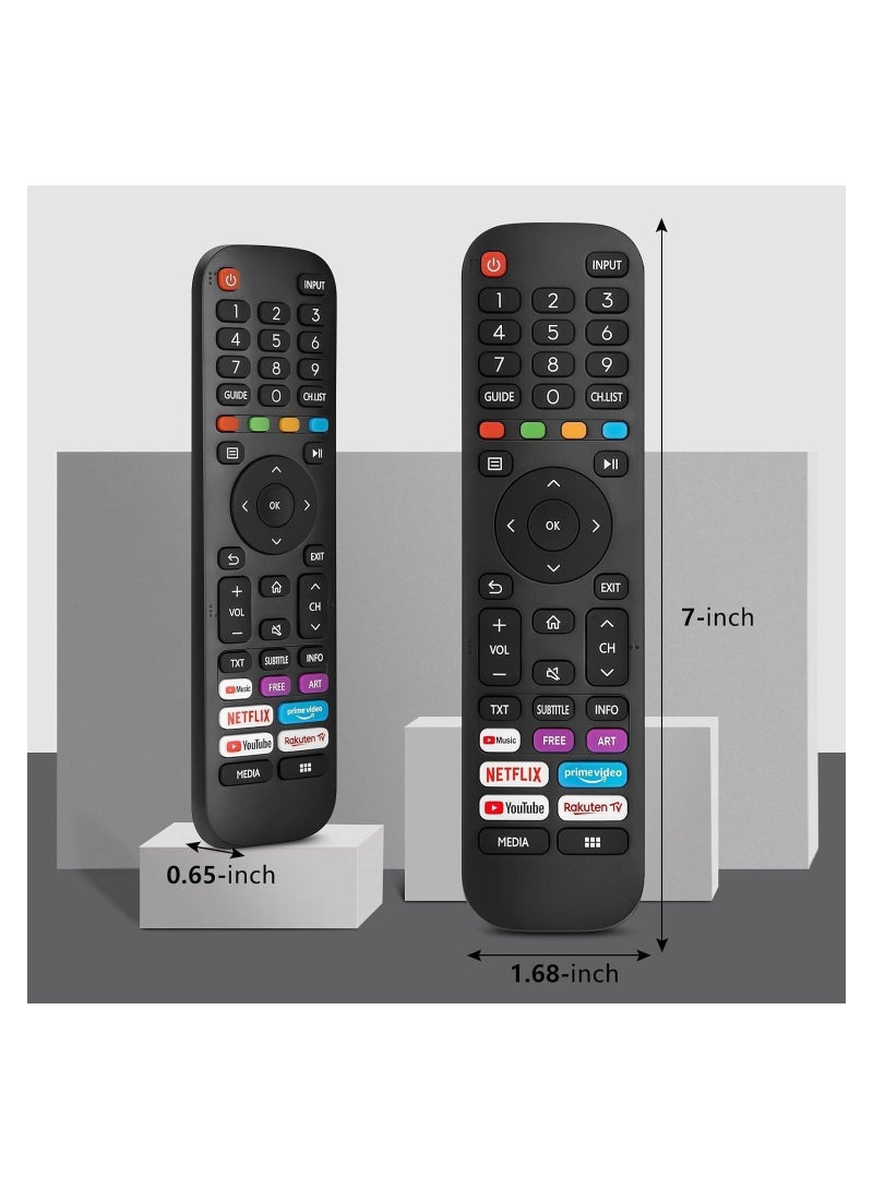 New Replacement Remote Control, Remote Control Fit, Universal Remote Control Compatible with,-VIDAA-TV-Remote, New Upgraded Infrared Remote Control EN2G30H,with Netflix, Prime Video - Image 2