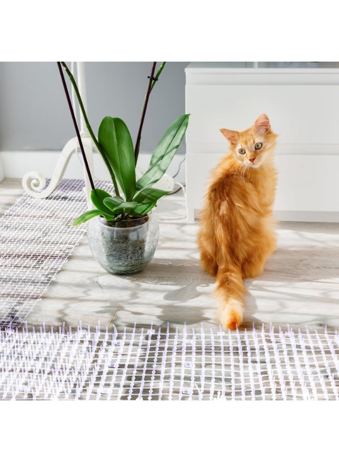 Cat Scat Mat with Spikes, Prickle Strips Network Digging Stopper Indoor Deterrent Mat for Garden Outdoor,2M*0.3M (Color : White) - Image 5