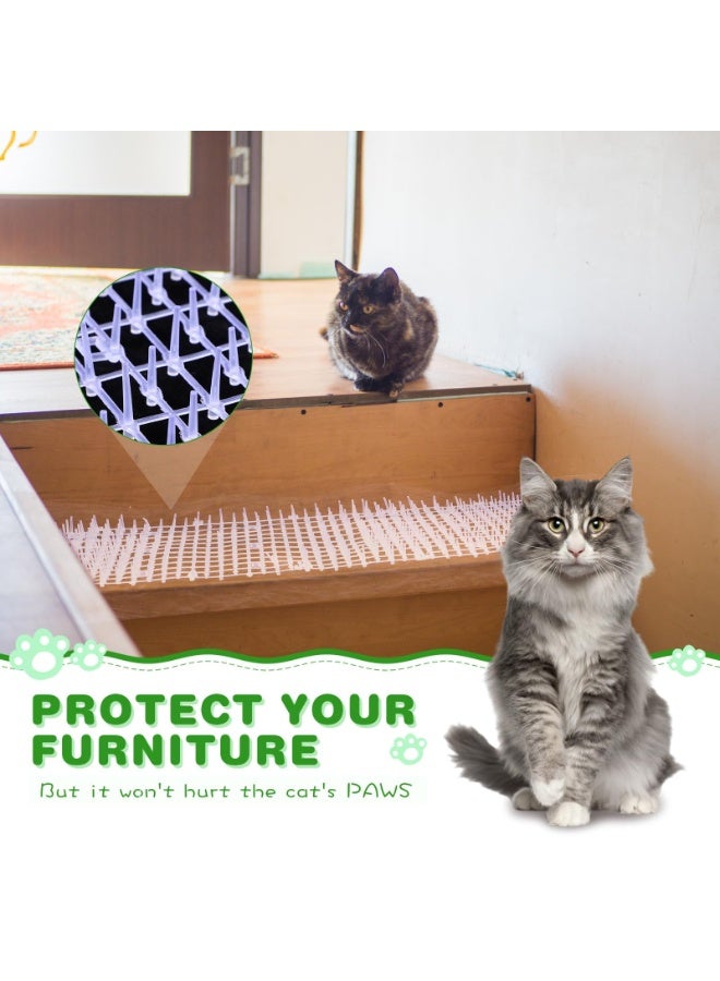 Cat Scat Mat with Spikes, Prickle Strips Network Digging Stopper Indoor Deterrent Mat for Garden Outdoor,2M*0.3M (Color : White) - Image 3