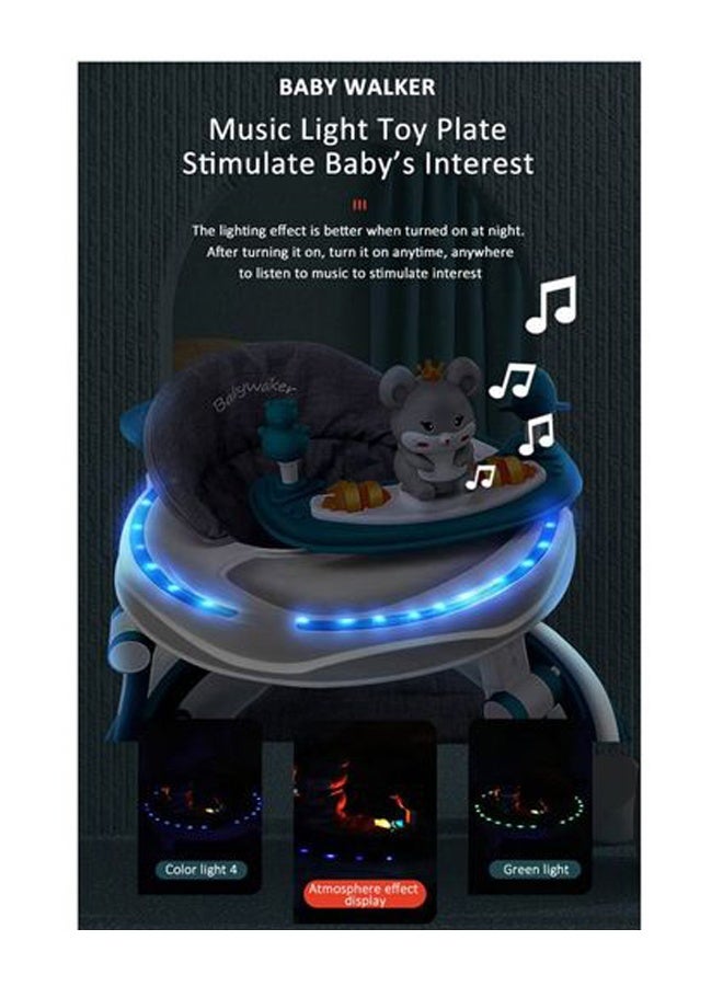 PlayNation Play Nation Multi Functional Baby Walker, Mouse Theme, with Toy Bar, Adjustable Height, Music & Lights, 6 Months+, 70 x 70.5 x 57cm - Blue - Image 3