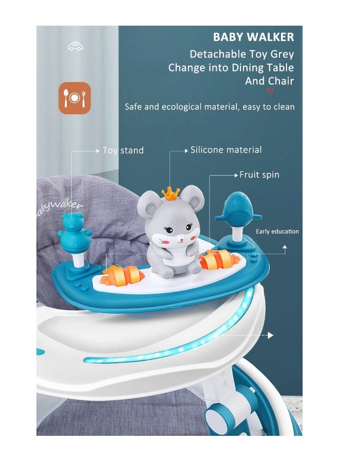 PlayNation Play Nation Multi Functional Baby Walker, Mouse Theme, with Toy Bar, Adjustable Height, Music & Lights, 6 Months+, 70 x 70.5 x 57cm - Blue - Image 5