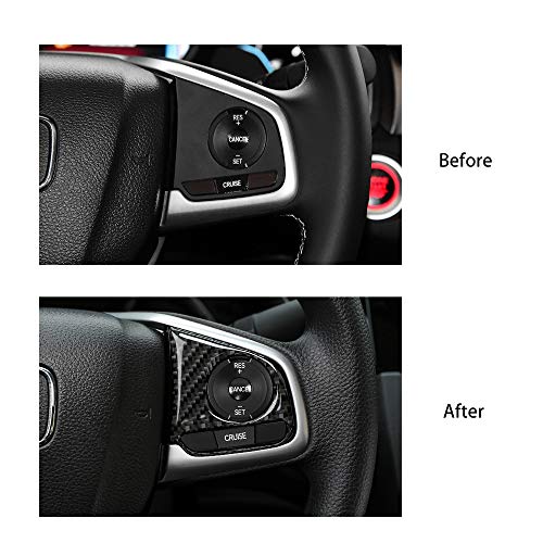 Thenice ثينيس لزينة داخلية حقيقية من ألياف الكربون لجيل 10 من هوندا سيفيك، ملصقات متوافقة مع هوندا سيفيك 2021 2020 2019 2018 2017 2016 - Image 5