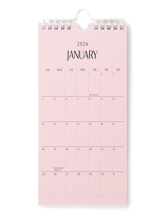 Karto Small Wall Calendar 2026 - Vertical 6x9 inch January 2026 to June 2027 - Small, Versatile, and Easy Planning with the Aesthetic Desk Monthly Calendar - All Pink - Image 1
