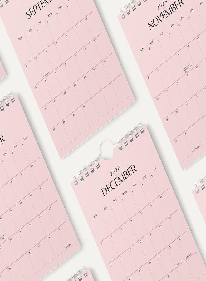 Karto Small Wall Calendar 2026 - Vertical 6x9 inch January 2026 to June 2027 - Small, Versatile, and Easy Planning with the Aesthetic Desk Monthly Calendar - All Pink - Image 4