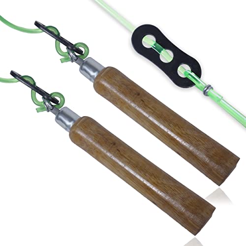STAR X WOODENHANDLE Skipping Rope, Adult (Blue/Yellow) | Gym Equipment for Home Gym Workout Weight Lifting Strength Training & Exercise Fitness Gym Accessories - Image 3