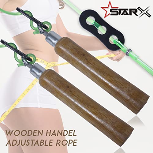 STAR X WOODENHANDLE Skipping Rope, Adult (Blue/Yellow) | Gym Equipment for Home Gym Workout Weight Lifting Strength Training & Exercise Fitness Gym Accessories - Image 5