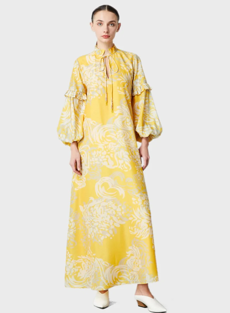 Femi9 Balloon Sleeve Printed Kaftan