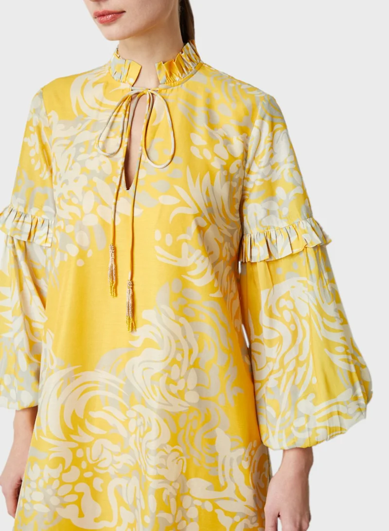 Femi9 Balloon Sleeve Printed Kaftan