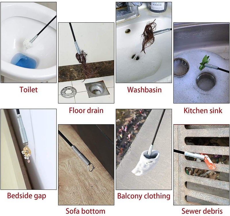 LOMESH LOMESH Flexible Grabber Claw Pick Up Reacher Tool with 4 Claws Bendable Hose Pickup Reaching Assist Tool for Litter Pick Home Sink Drains Toilet  - Image 5