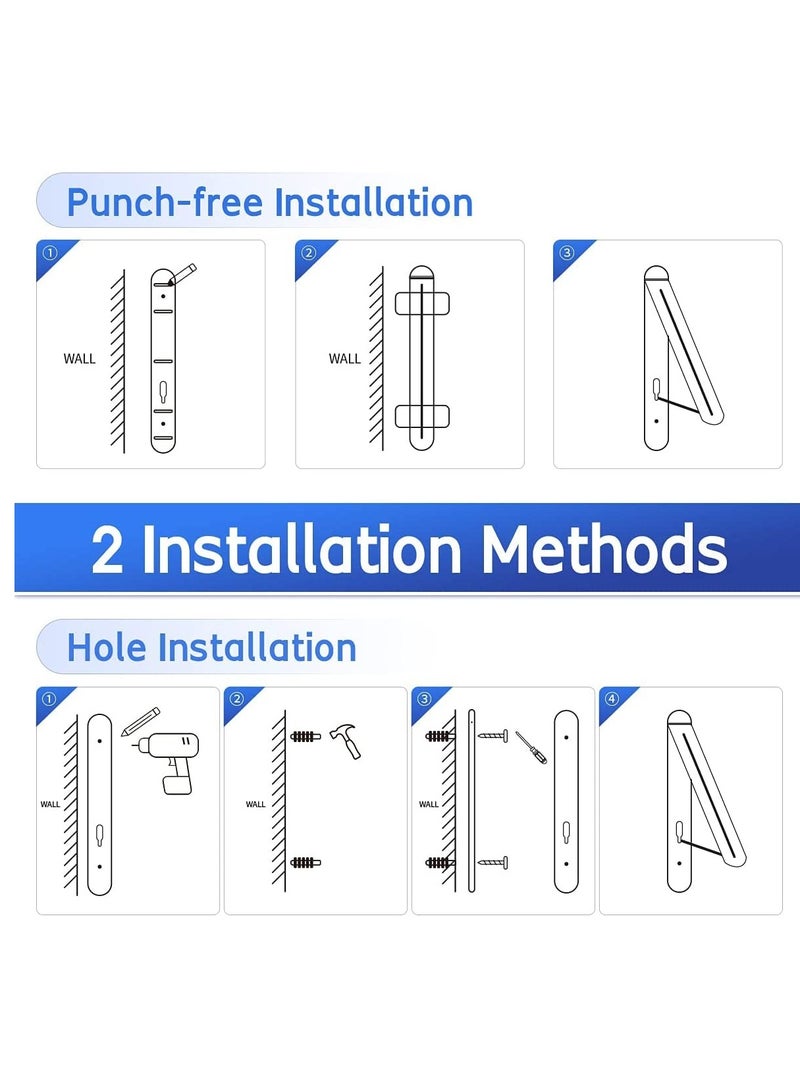 KASTWAVE Retractable Clothes Rack, Stealth Clothes Drying Hangers , Wall Mounted Folding Clothes Hanger Drying Rack for Laundry Room Closet Storage Organization (Sliver) - Image 5