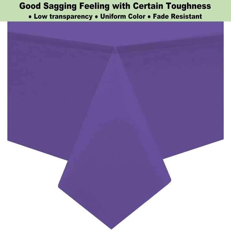 rebdng Plastic Purple Tablecloths 3 Pack Violet Disposable Table Covers 54"" x 108"" Table Cloths for Parties Mermaid Gras Parties Birthdays Weddings  Fits 6 to 8 Foot Rectangle Tables - Image 3