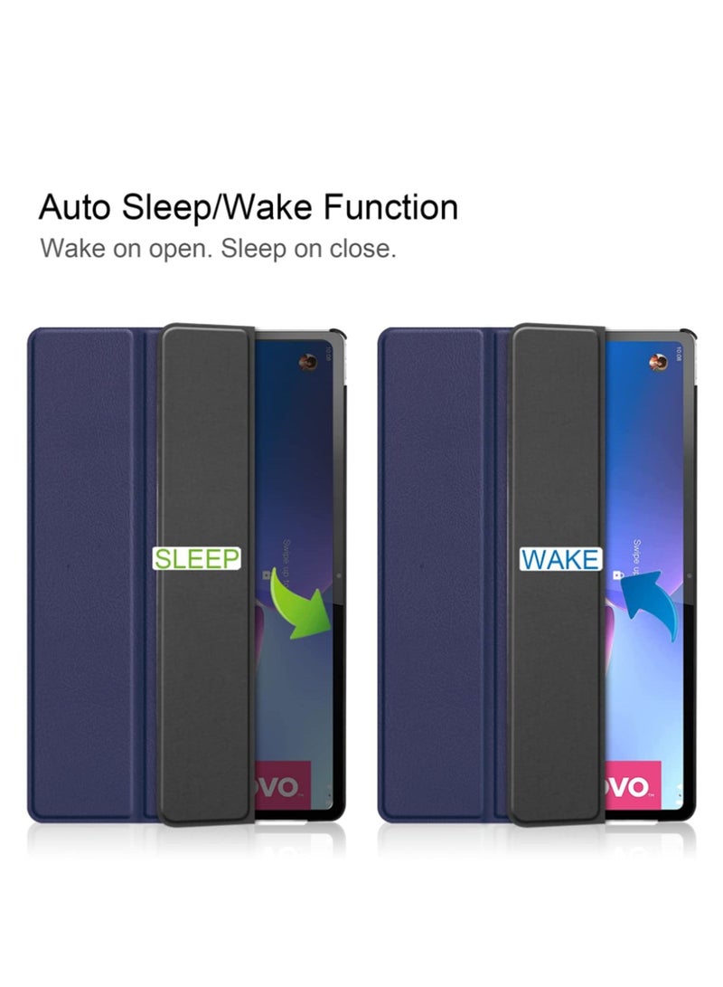 Custer Case for Lenovo Tab P12 Pro 12.6 Inch Ultra-Thin PU-Leather Hard Shell Cover (Blue) - Image 2