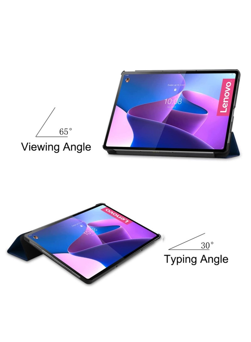 Custer Case for Lenovo Tab P12 Pro 12.6 Inch Ultra-Thin PU-Leather Hard Shell Cover (Blue) - Image 4