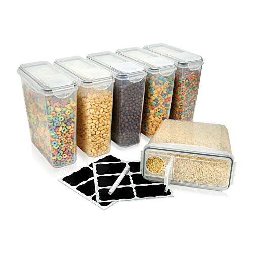 Simpli-Magic Cereal Containers Storage Set Large 6 Pack Airtight Food Storage Containers for Kitchen  Pantry Organization Cereal Storage Container Set for Crunchiness 6 Pack