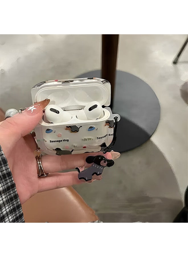 Shell Sister Airpods 4 Protective Case With Cute Sausage Dog Pendant Apple Earphone Protective Case Wireless Bluetooth Earphone Case Anti-Drop Creative Anti-Slip - Image 2