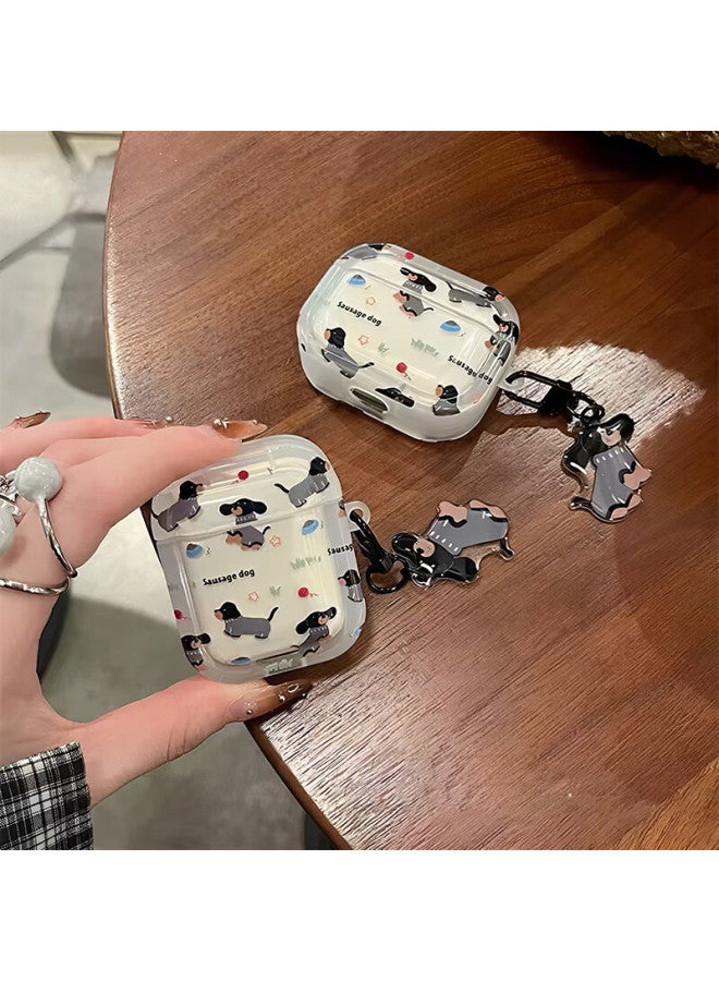 Shell Sister Airpods 4 Protective Case With Cute Sausage Dog Pendant Apple Earphone Protective Case Wireless Bluetooth Earphone Case Anti-Drop Creative Anti-Slip - Image 3