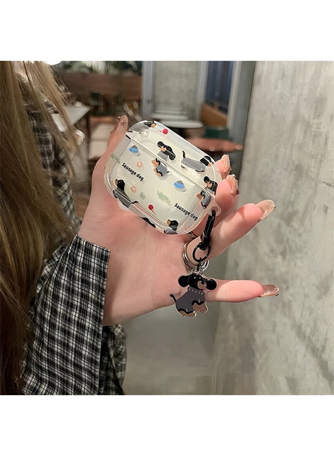 Shell Sister Airpods 4 Protective Case With Cute Sausage Dog Pendant Apple Earphone Protective Case Wireless Bluetooth Earphone Case Anti-Drop Creative Anti-Slip - Image 5