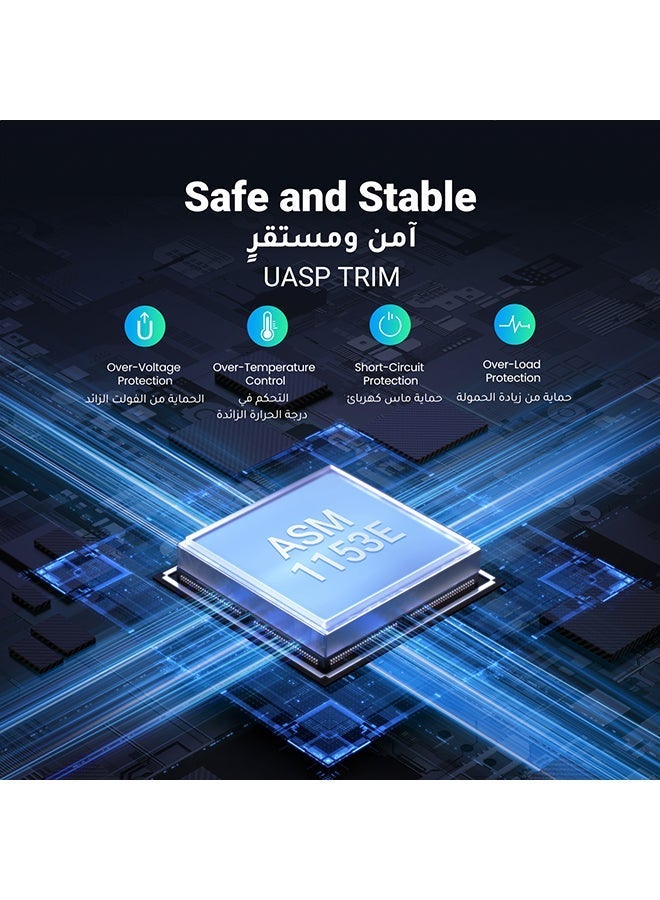 Ugreen Hard Drive Enclosure Adapter USB 3.0 to SATA External Hard Disk Case for 2.5 Inch 9.5mm 7mm Sandisk WD Seagate Toshiba Samsung SATA III HDD SSD 6TB PS5 PS4 Black - Image 3