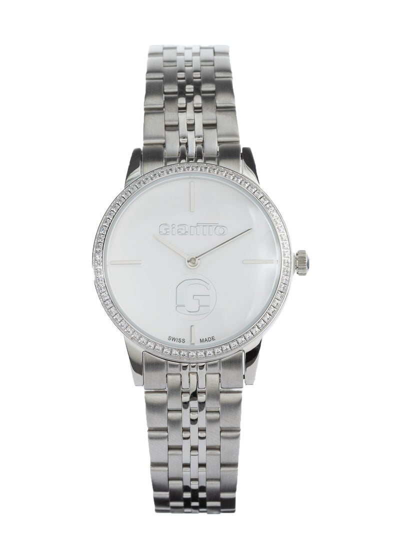 GIANTTO Women's Watch, Elegant Design,  Stainless Steel Bracelet, Waterproof, Silver - 117951SL  - Image 1