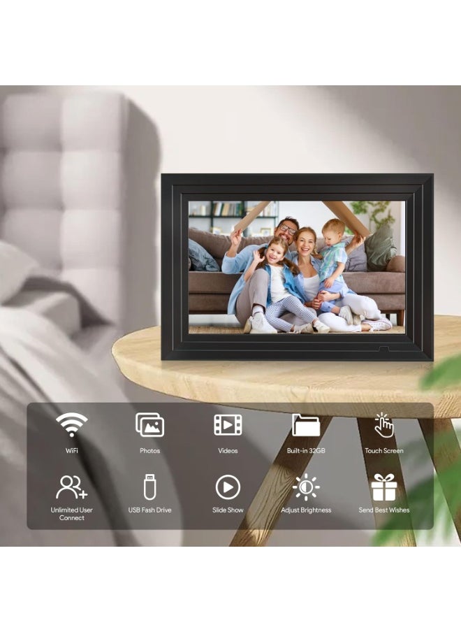 XiuWoo Digital Photo Frame Wi-Fi 10.1inch Touchscreen Electronic Photo Frame with 32GB Memory, Auto-Rotate, Wall Mountable, Photos and Videos via APP Uhale for Parents/Couples/Friends/Family  - Image 3