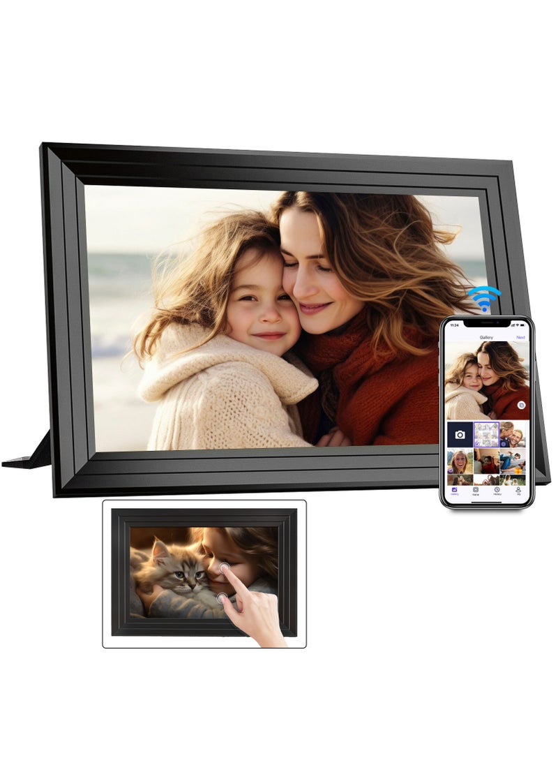 XiuWoo Digital Photo Frame Wi-Fi 10.1inch Touchscreen Electronic Photo Frame with 32GB Memory, Auto-Rotate, Wall Mountable, Photos and Videos via APP Uhale for Parents/Couples/Friends/Family  - Image 1