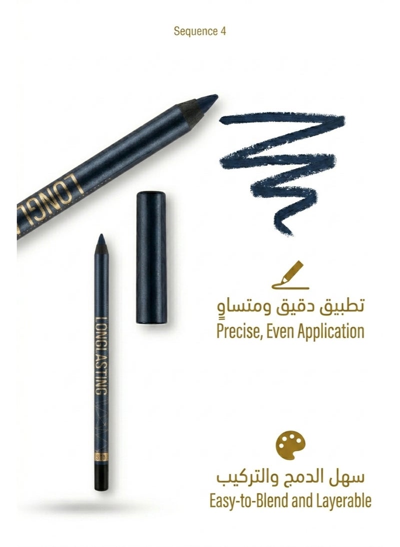 Professional Longlasting Eye Pencil - Shade 104 Navy Blue - High Pigment Kohl & Eyeliner - Waterproof - Image 4