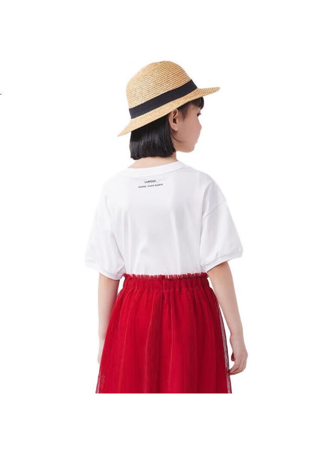 Qq Duck Children'S Clothing, Girls' Short-Sleeve T-Shirt, Summer Top, Sweatshirt, Youth Clothing, Fruit T-Shirt, White, 120 - Image 3