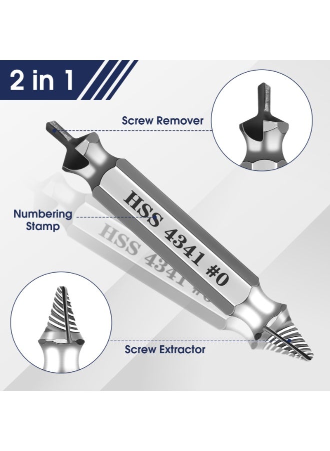 SUNSAR 6Pcs Titanium Damaged Screw Extractor Set - Remover for Stripped Head Screws Nuts & Bolts Drill Bit Tools for Easy Removal of Rusty & Broken High Speed Steel - Image 3