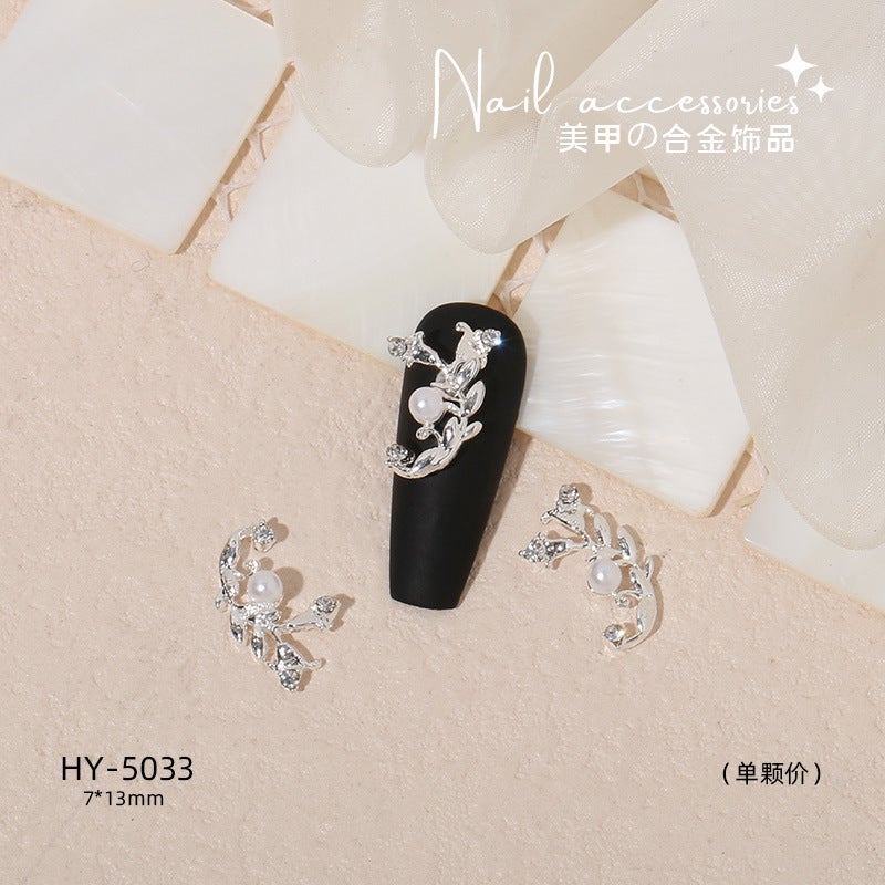 New Nail Bow Love Alloy Nail Decoration Moon Flower Butterfly Nail Drill Manufacturers Jewelry - Image 1