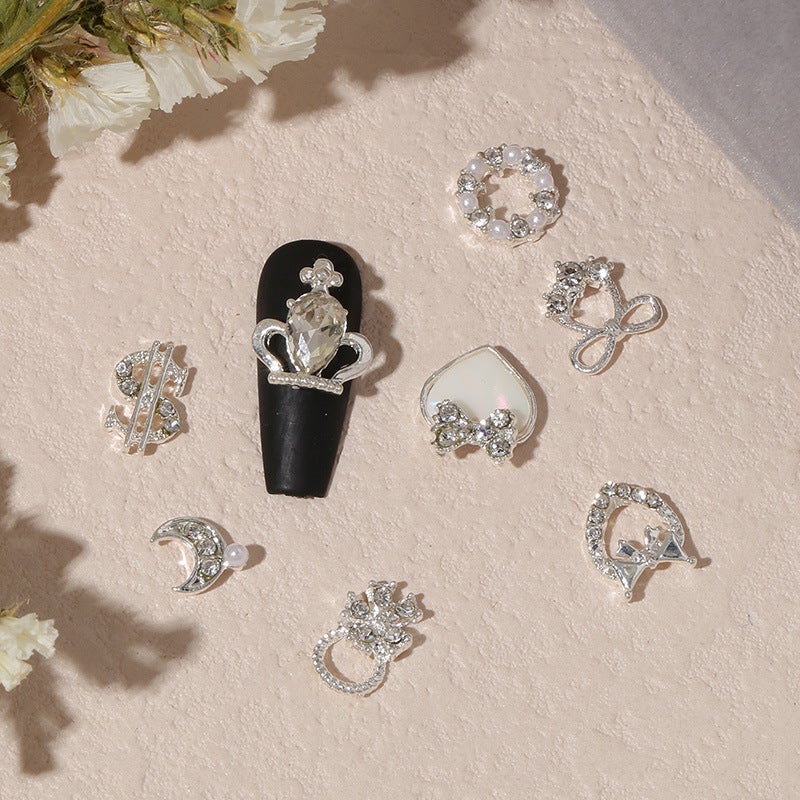 New Nail Bow Love Alloy Nail Decoration Moon Flower Butterfly Nail Drill Manufacturers Jewelry - Image 5