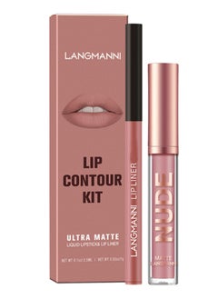 LANGMANNI 01Langmanni Liquid Lipstick + Lip Liner Pens Set, Waterproof Long Wear Lip Gloss Make up Gift Set  - Image 1
