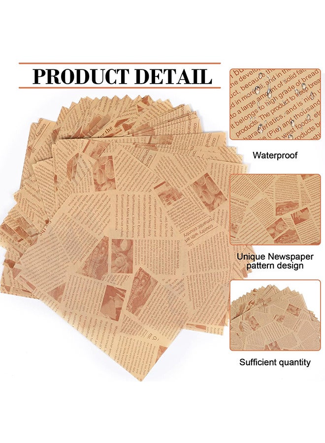 Depend 50 Pieces Sandwich Wrapper Waxed Baking Paper Disposable Greaseproof Greaseproof Paper Square Food Wrap Waxed Paper Food Tray Liner For Burger Cake Bread  - Image 3