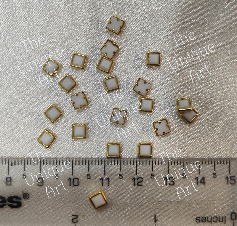 Unikart Colourful Kundan Beads Square Shape 4x4mm for Jewellery Making, Earing, Art & Craft Pack of 700 Pieces with Fabric Glue & Storage Box, Multicolor - Image 4