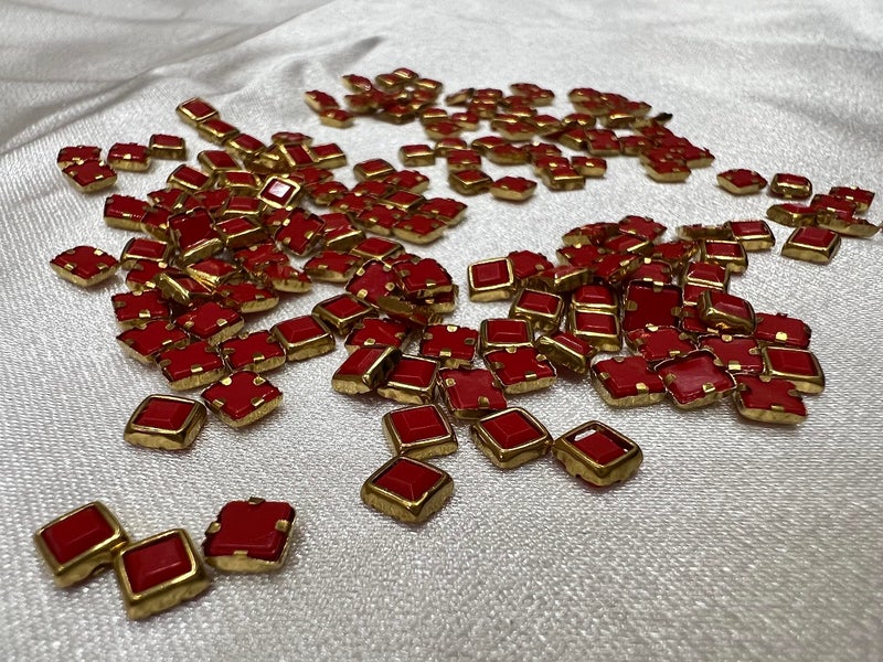 Unikart Colourful Kundan Beads Square Shape 4x4mm for Jewellery Making, Earing, Art & Craft Pack of 700 Pieces with Fabric Glue & Storage Box, Multicolor - Image 5