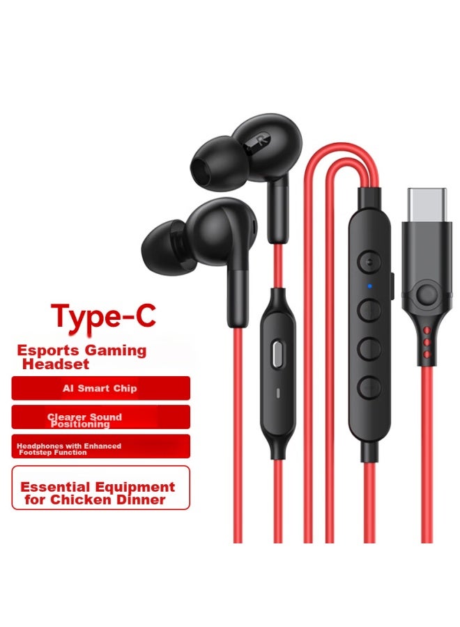 Dooseyuon Deyu Wired In-ear Gaming Headset For Pubg, Karaoke Noise-cancelling Microphone For Peace Elite, Type-c - Image 1