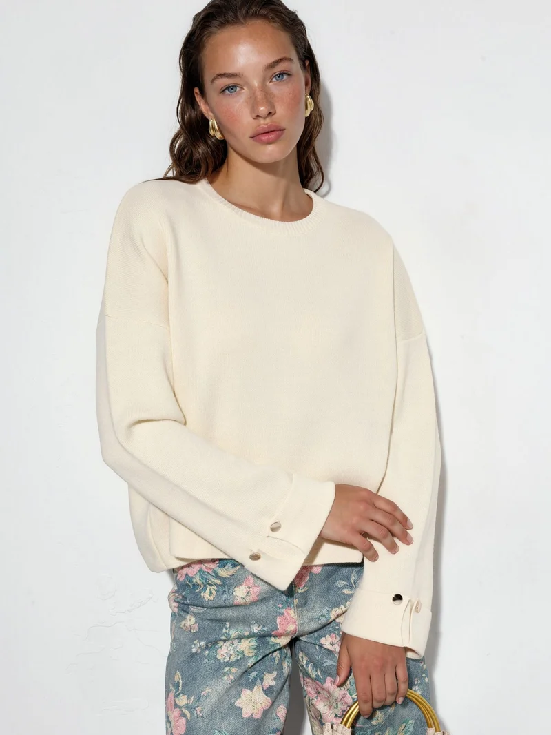 هيكاب Button Detailed Knit Sweater