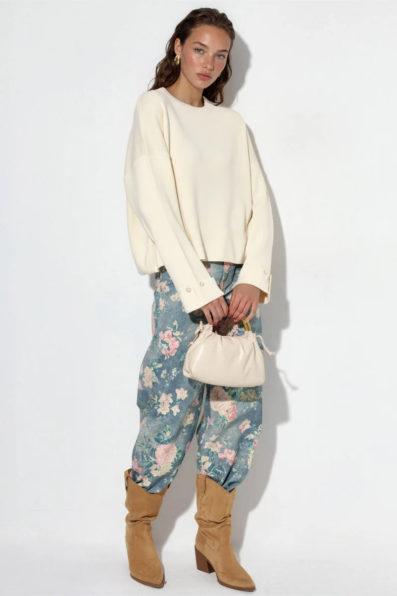 Hiccup Button Detailed Knit Sweater