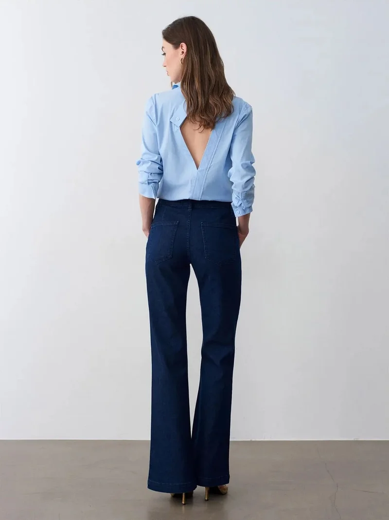 ديلفين Dilvin High-Waist Flare Jeans