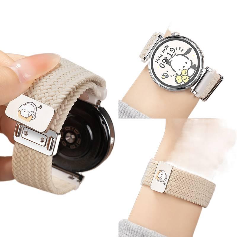 سوار ساعة ذكية سوار نايلون حلقي متوافق باللون أخضر قابل للتعديل مع Samsung Galaxy Watch 40/41/44/45/47mm بملاءمة قابلة للتعديل وحزام بديل - Image 2