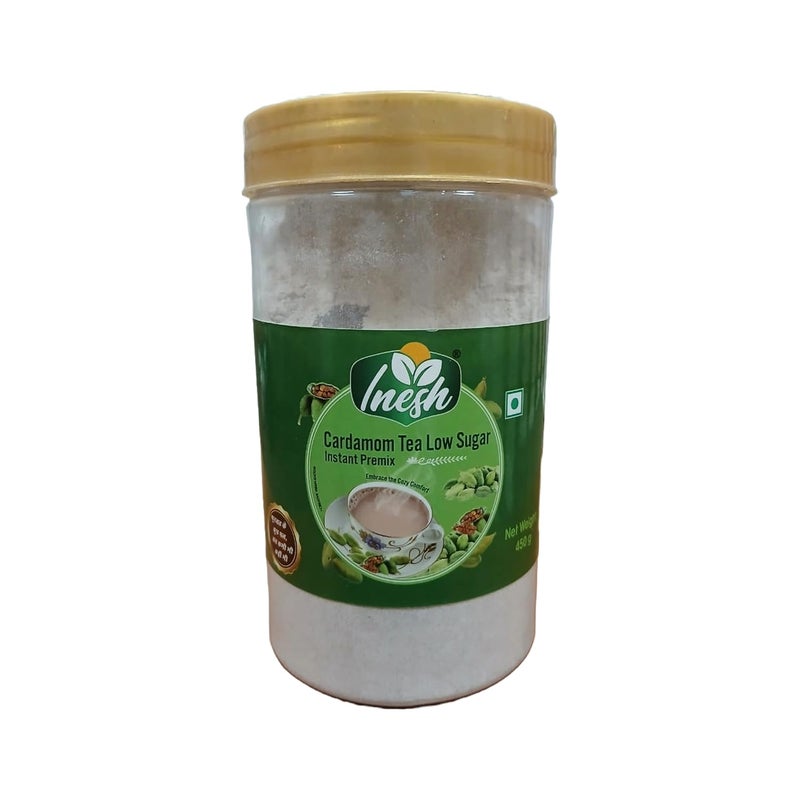 Inesh Cardamom Tea Low Sugar Instant premix jar 450 gm - Image 2