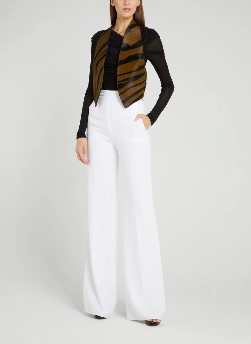 روبرتو كافالي Black Asymmetric Ruched Top
