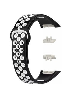 Generic Replacement silicone watch band for huawei honor band 6 (black/white)  - Image 1