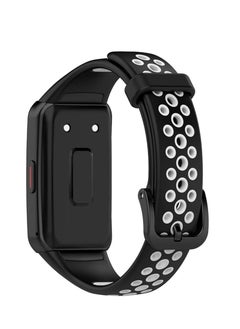 Generic Replacement silicone watch band for huawei honor band 6 (black/white)  - Image 3