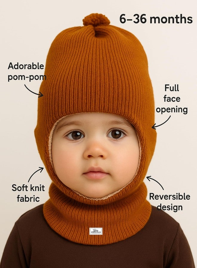 Kidbee Unisex Woolen Monkey Beanie Cap for Babies (6 Months - 3 Years) - Soft, Stretchable, Warm & Lightweight, Perfect for Cold Weather (in, Age, 2 Years, 3 Years, Chocolate) - Image 5